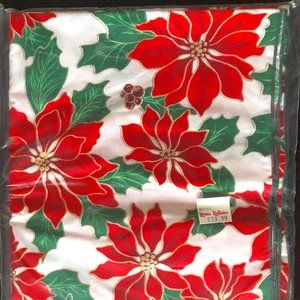 Poinsettia Tablecloth by Colonial Lace - NIP